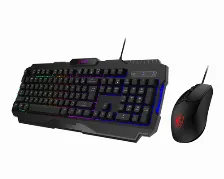 Kit Teclado Y Mouse Gaming Msi Forge Gk100 Combo, Alambrico, Usb, 1.5m, Espanol, Negro